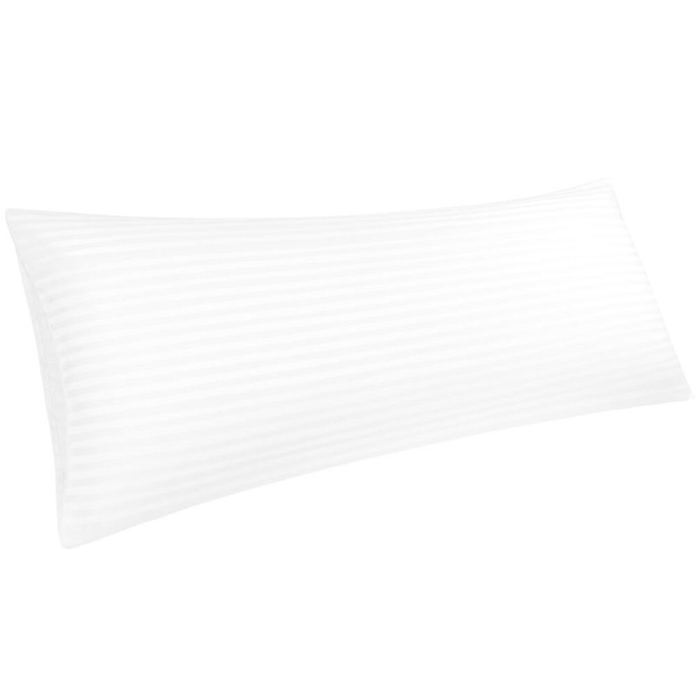 Microfiber Striped Pillowcases Body Envelope Closure 20" x 48" White